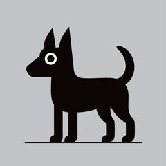 Cute vector dog illustration, perfect for pet lovers, simple black and white design, ideal for stickers or prints.