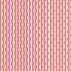 Retro seamless wavy striped pattern in pink and beige tones, design for textile prints, wallpaper, wrapping paper, digital background
