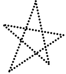 Geometric Star dotted Pattern. Doodle line
