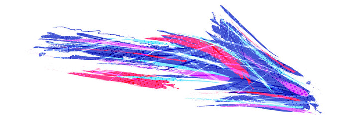 Abstract and Colorful Sports Background with Brush Strokes and Halftone Style