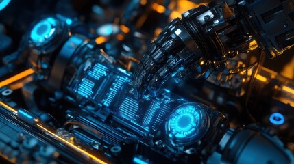 AI-powered Robotic Arm Assembling Futuristic Technology