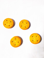 Fototapeta premium Coconut Biscuit on white background