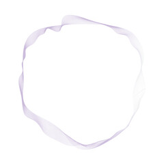 Gentle wave ring, soft purple linear outline, elegant abstract frame, creative digital design, airy style