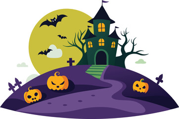 Halloween-themed spooky hill