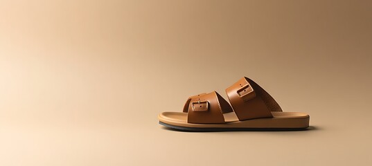 Classic Leather Sandal with Timeless Design Displayed Neatly on a Simple Backdrop