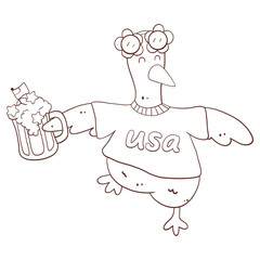 Doodle Goose 4th of July Coloring 