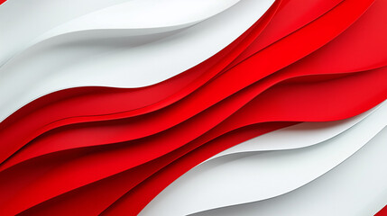 Abstract red and white diagonal ribbons, minimalist pattern. Independence Day in Peru.