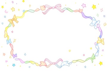 Colorful ribbon frame backgrounds paper white background.
