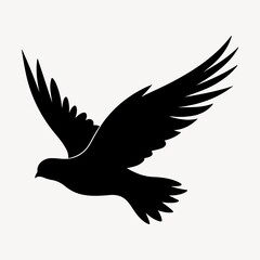 Fototapeta premium Flying dove silhouette animal white.