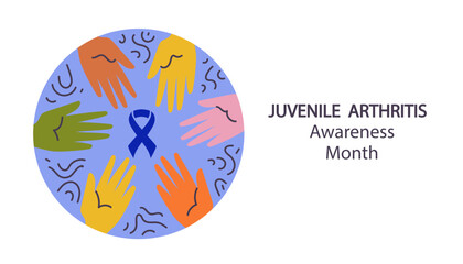juvenile arthritis awareness month line art vector illustration.