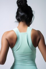 Chubby sportswomen back adult green.