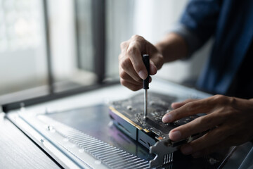 IT Engineer installing Hardware Equipment Development Facility Engineer  Maintenance computer...
