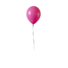 Bright Pink Balloon Floating Gracefully Against a Clean White Background for Party and Celebration Themes