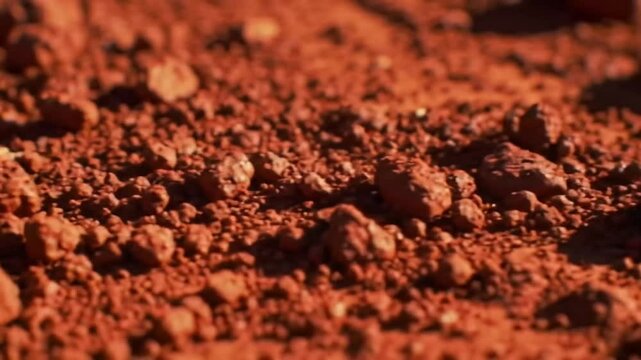 Abstract Red Ground Texture Background with Rocks and Stones