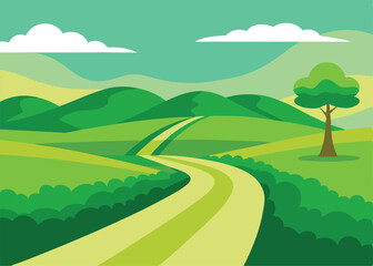 Obraz premium country road in the countryside