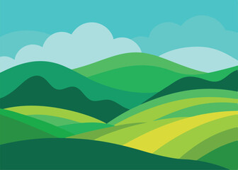 landscape with mountains and clouds