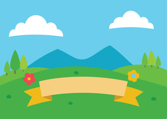 Fototapeta premium vector illustration of a rural landscape