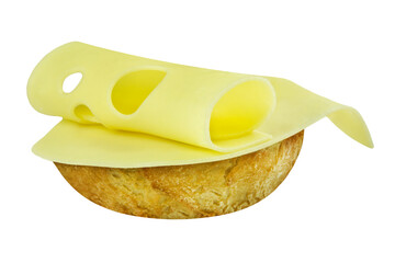 Brötchen mit Käse und Hintergrund transparent PNG cut out  Bread roll and cheese