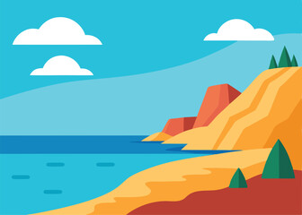 Fototapeta premium vector illustration of a tropical island