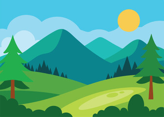 Obraz premium mountain landscape with trees