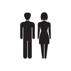 black silhouettes icon Male and femal symbol icon