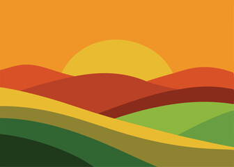 Obraz premium landscape with rainbow and sun
