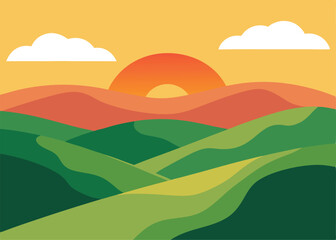 landscape with hills and mountains