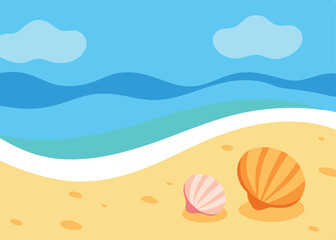 summer background with seashells