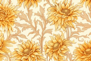 Sunflowers wallpaper pattern plant.