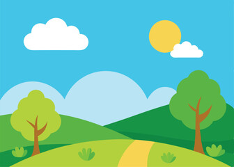 Obraz premium summer landscape with trees