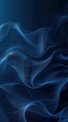 Fototapeta premium Abstract dark blue flowing lines, background design