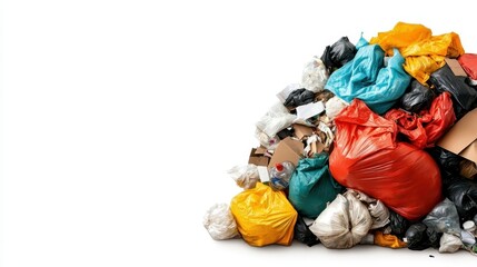 A chaotic mound of discarded colorful plastic waste highlights the pressing issue of pollution and waste management in contemporary society, drawing attention to environmental impact.