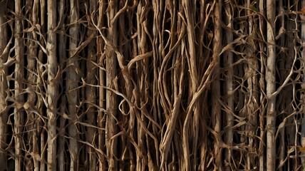 roots of dever, roots of plants, fallen leaves, soil