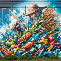 Harvest Mural Urban and energetic graffiti