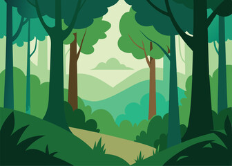 Obraz premium tranquil forest scene with trees and foliage landscape