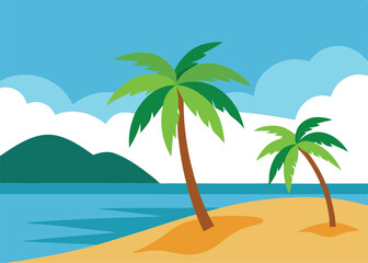Obraz premium tropical beach with palm trees