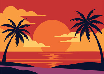 Obraz premium sunset on the beach