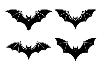 Obraz premium Halloween bats vector silhouette spooky flying bats