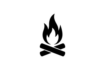 Campfire bonfire flame vector icon illustration