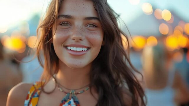 a girl dancing at a beach party