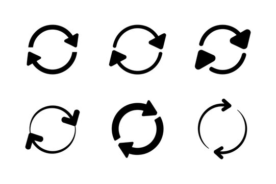 Recycle arrows loop vector illustration set design