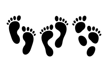 foot prints on white background