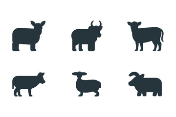 farm animals collection vector