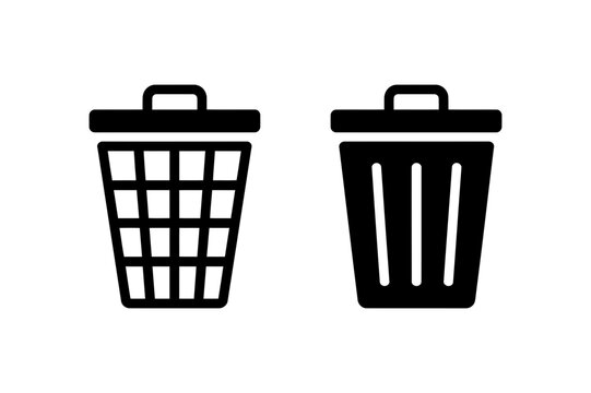 Trash can icon vector illustration waste bin design
