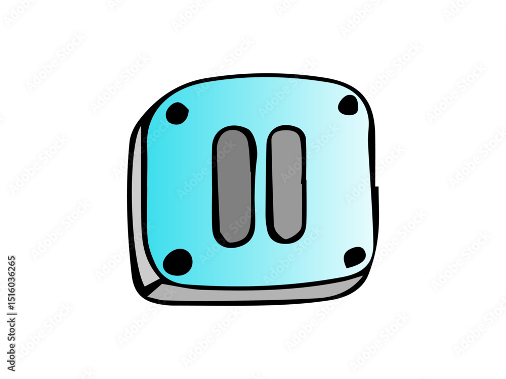 Poster the image is a vector illustration of a pause button symbol.