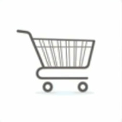 Shopping Cart Icon on White Background