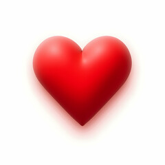 Red Heart Shape on White Background for Romantic Concepts