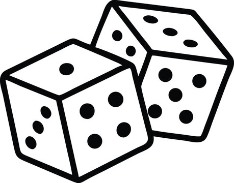 recommend clip art: Two Dice icon. casino symbol isolated on White Background, gambling game business concept, Vector Illustration