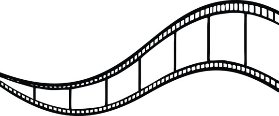 cinema film strip frames with different shape effect and empty space for your movie photograph and picture, vector icon illustration isolated on white background.