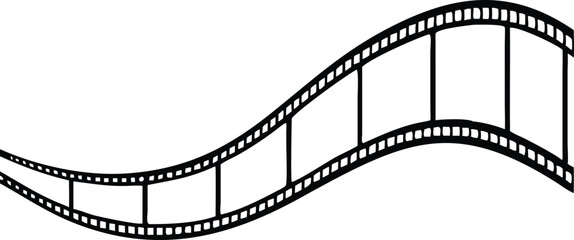 cinema film strip frames with different shape effect and empty space for your movie photograph and picture, vector icon illustration isolated on white background.